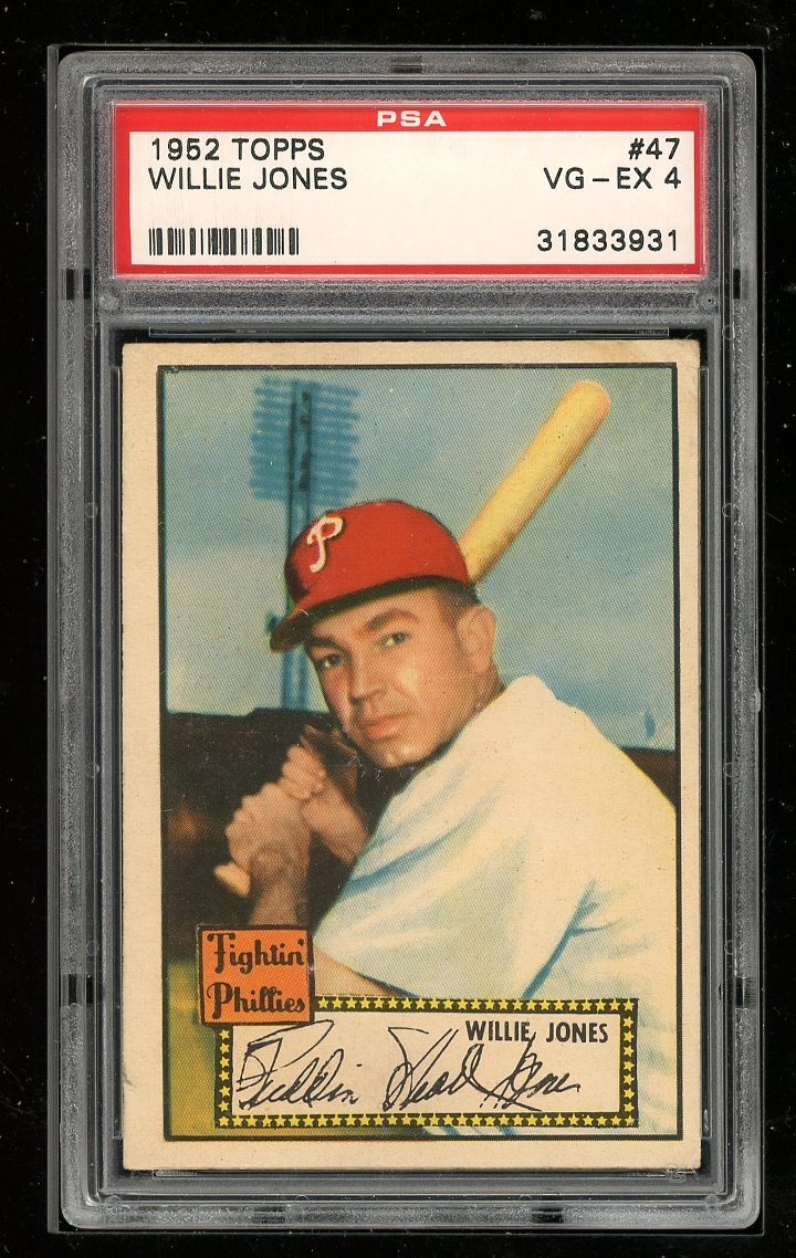1952 Topps #47 Willie Jones PSA 4