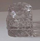 Vintage Clear Glass Inkwell  With Lid  1.5"×1.5"×1.75" — photo 2