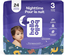 Premium Overnight Baby Diapers Size 3, 24 Count, Unisex, Ultra Absorbent and Sof