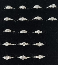 Sterling Silver 925 Jewellery Ring Bundle Joblot - 17 Clear Stone Rings - 35g