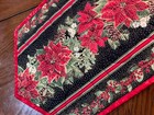 Handcrafted - Quilted Table Runner NEW 2026- Christmas -Poinsettias, Pinecones — photo 2