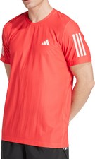 adidas Own The Run Mens Running Top Red Short Sleeve Reflective Jogging T-Shirt