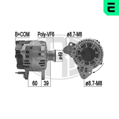 ERA Lichtmaschine Generator Lima 209218A für GOLF 6C1 5M1 PLUS 521 POLO 6R1 VW 6