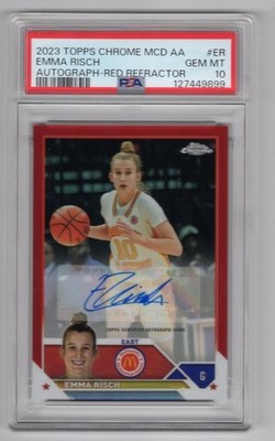 2023 TOPPS CHROME MCDONALD'S ALL-AMERICAN EMMA RISCH RED AUTO RC (4/5) PSA 10