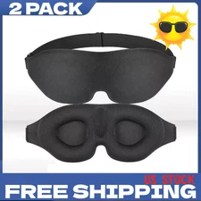 2-Pack Eye Mask 3D Travel Sleep Rest Padded Shade Cover Sleeping Blindfold USA