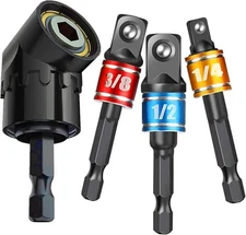 Impact Grade Socket Adapter Set - 3 Pcs Extension Drill One Size, 4P*Black 