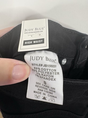 Judy Blue Denim Shorts Womens S Black High Waist Tummy Control NWT - Picture 11 of 12