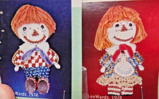 2 KITS LeeWards Raggedy ANN  ANDY Vtg Sequin Bead Christmas Ornament Kit NOS