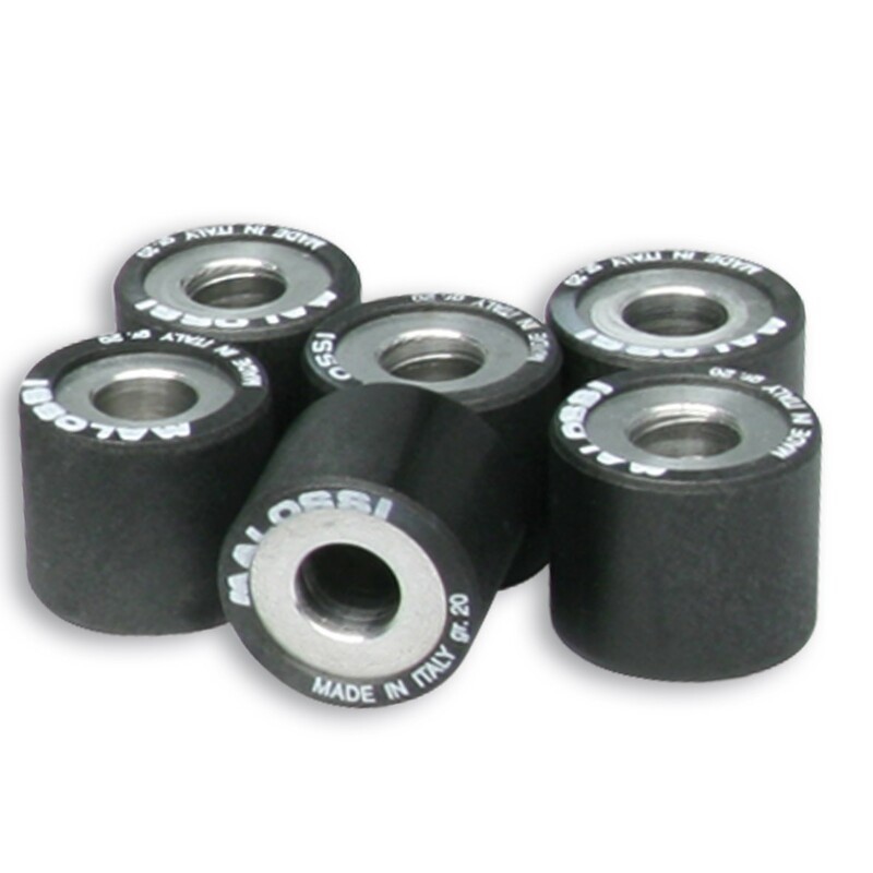 Rouleaux Malossi 28gr 25x22,2 mm pour variateur de maxiscooter - Lot de 6 pièces