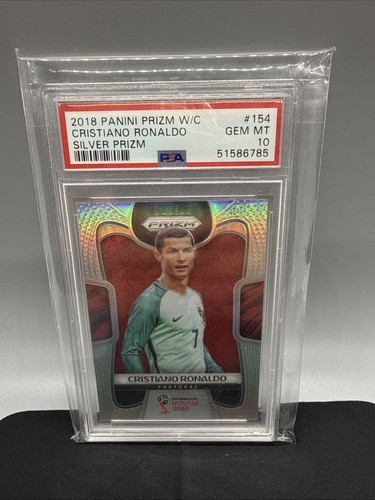 2018 Panini Prizm World Cup CRISTIANO RONALDO SILVER PRIZM #154 PSA 10 GEM MINT