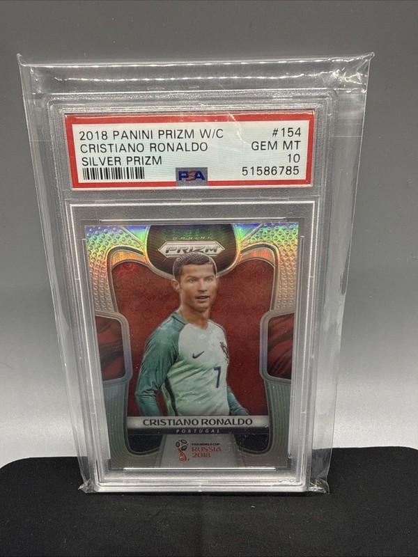 2018 Panini Prizm World Cup CRISTIANO RONALDO SILVER PRIZM #154 PSA 10 GEM MINT