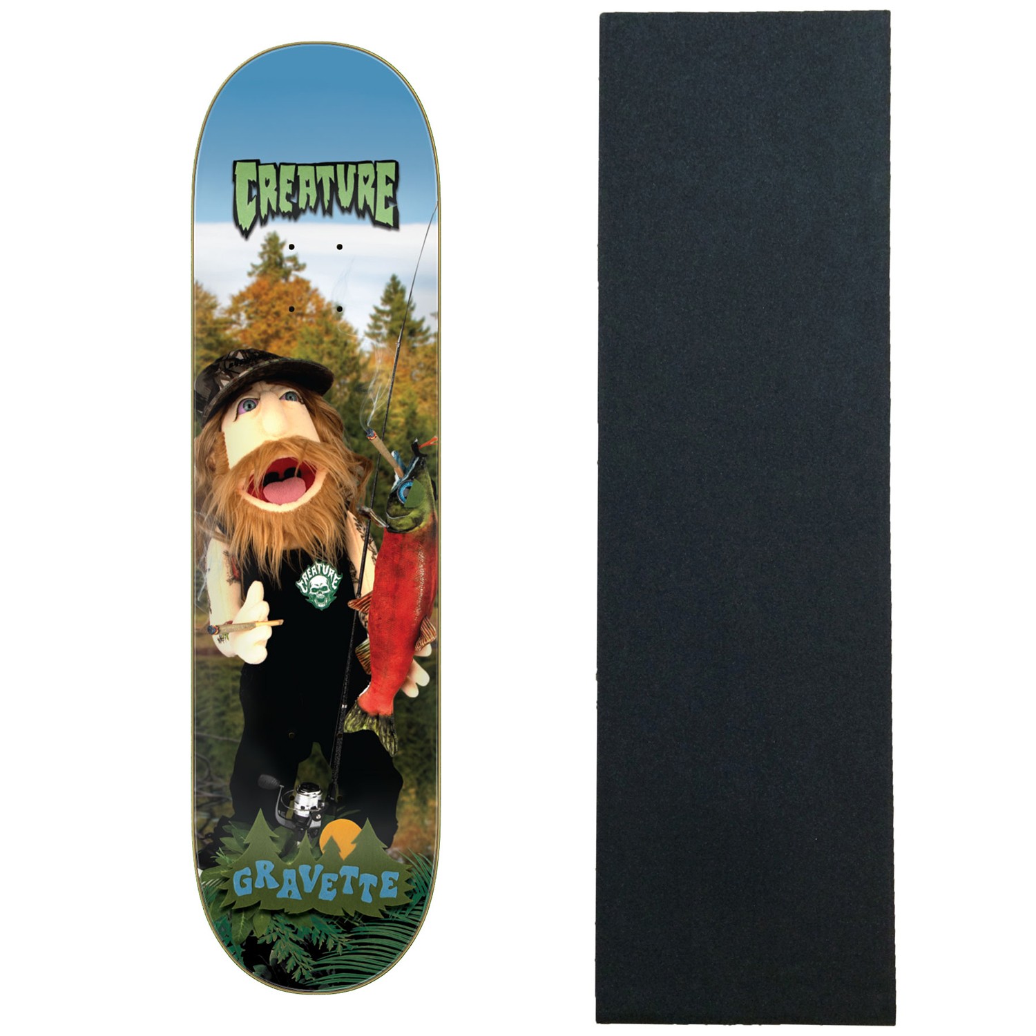Creature Skateboard Deck Gravette Fuzzy Creature Fiends 8.3" x 32.2" with Grip