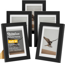 4X6 Picture Frame Set of 5,Display 3.5X5 Pictures with Mat or 4X6 without Mat, B
