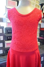 Red lace front sleeveless ballroom dance dress BALL6 -  Size UK 8