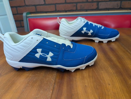 Under Armour Men's Blue White Leadoff Low Baseball Cleats Shoes Size 14 NEW READ - Picture 8 of 16