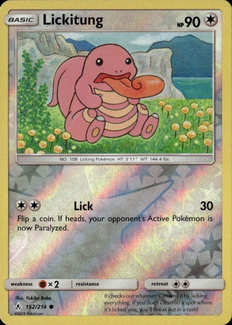 Lickitung Reverse Holo Common SM10 SM - Unbroken Bonds 152/214 LP-NM
