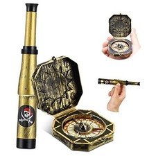 2 Pieces Pirate Compass Toy Pirate Theme Party Supply Antique Captain Compass