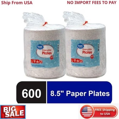 Great Value Everyday Disposable Paper Plate 8.5 inch, 600 Count New