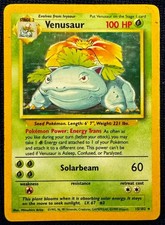 Venusaur 15/102 Base Set Holo Rare Unlimited WOTC Pokemon Card MP 1999 Arita