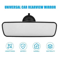 Rear View Mirror Glass Suction Cup Stick On Interior Wide Car Truck Universal US