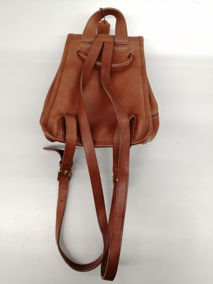 COACH 9960 Brown Glove Tan Leather Mini Turnlock Rucksack Backpack