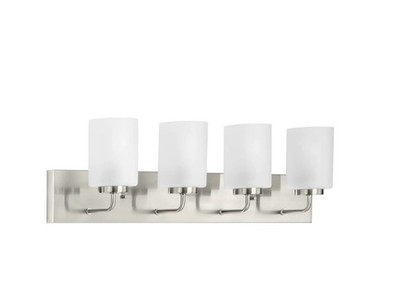 Progress Lighting Merry Brushed Nickel Glass Transitional Bath Vanity Light