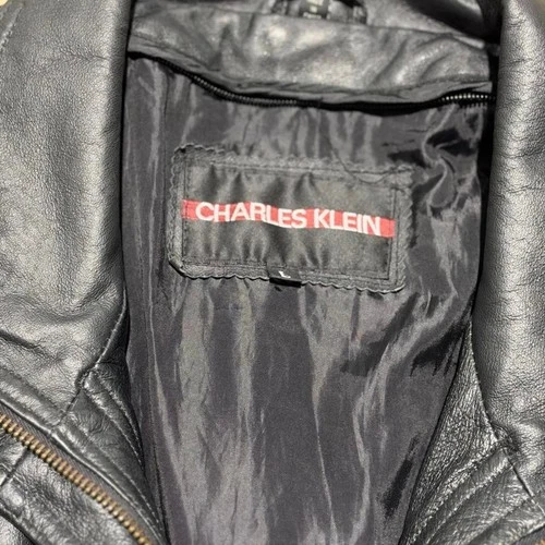 Vintage Charles Klein 90s Leather Bomber Jacket Size L image 2