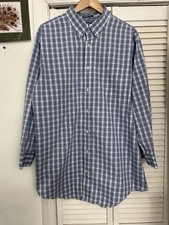 Lands End Mens Shirt 18.5 34/T No Iron Supima Pinpoint Traditional Fit Shirt