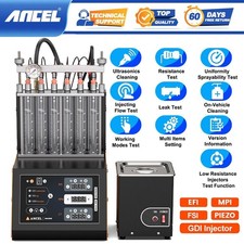 ANCEL ANJ600 GDI Piezo FSI EFI Fuel Injector Cleaner Tester Ultrasonic Cleaning