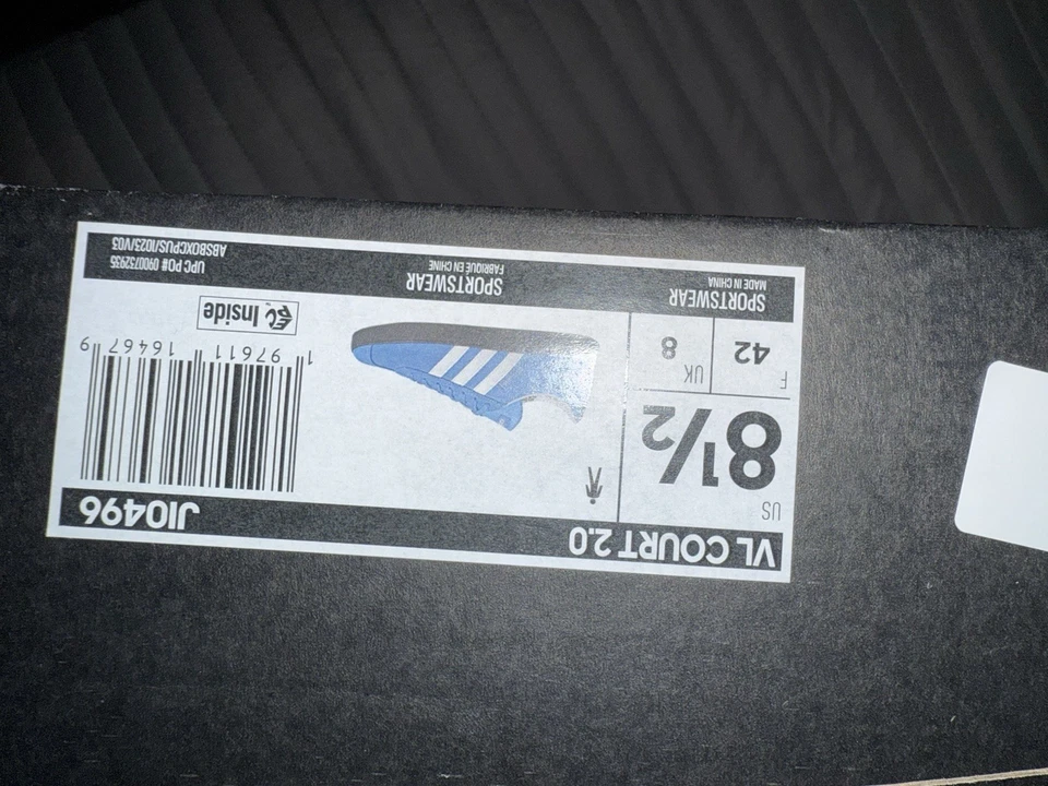 Hombre’s Nuevo Adidas’s Vl Court 2.0 Talla 8.5 Foto 3 de 4