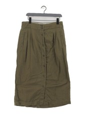 Ines De La Fressange X Uniqlo Women's Maxi Skirt W 32 in Green Cotton