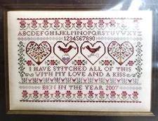 Blue Ribbon Designs STITCHED WITH LOVE Sampler