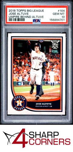 2018 TOPPS BIG LEAGUE #104 JOSE ALTUVE UMPIRE BEHIND ALTUVE POP 3 PSA 10