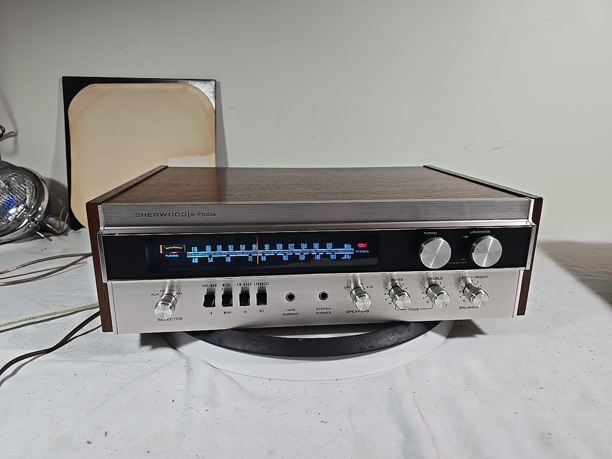 SHERWOOD S-7100A RECEIVER PROFESSIONALLY SERVICED REAL WOOD CASE