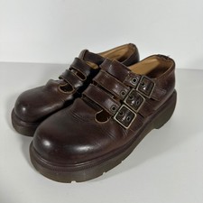 Dr. Martens Vintage Made in England Triple Buckle Mary Jane Brown size 6 US 90s