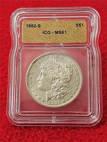 1882-S  MORGAN SILVER DOLLAR  ICG  MS 61                                 #T1745