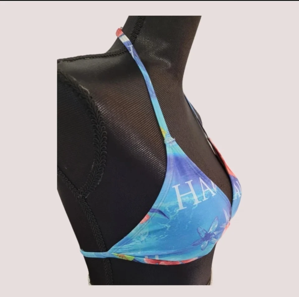 Top de bikini floral con tema tropical Joe Boxer para dama talla pequeña Foto 2 de 4