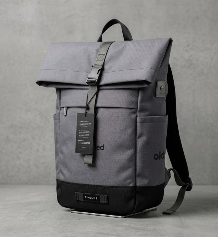 NWT Timbuk2 Roll Top Backpack Gray Okta Certified Tech Swag Laptop Bag New