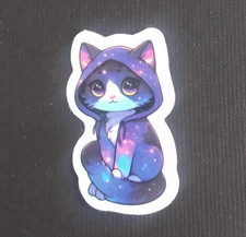 Beautiful Galaxy Night Sky Kitty Cat Sticker 1.58" x 1" AR 
