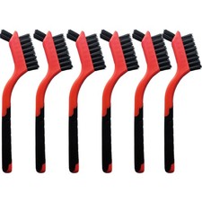 6-Pack Nylon Cleaning Brushes Non-Scratch Mini Head for Delicate Surfaces