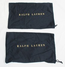 RALPH LAUREN Dress Shoe Dust Bag Set Cloth NAVY BLUE Drawstring Cotton Pair Bags