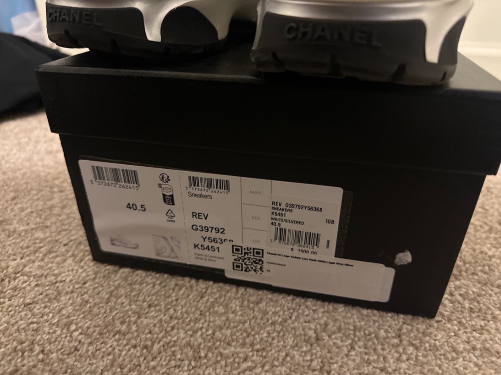 Size 7.5 - Chanel Logo Sneaker White W image 5