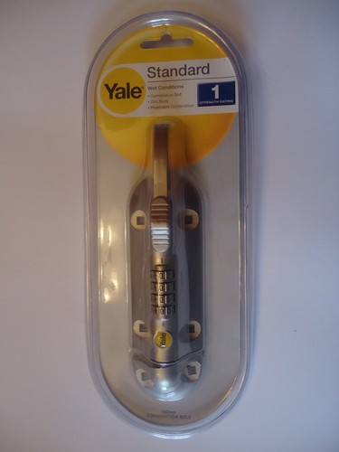 YALE COMBINATION BOLT / LOCK 150mm - GARAGE, SHED, GATE - SILVER (ZINC) - NEW - Picture 2 of 5