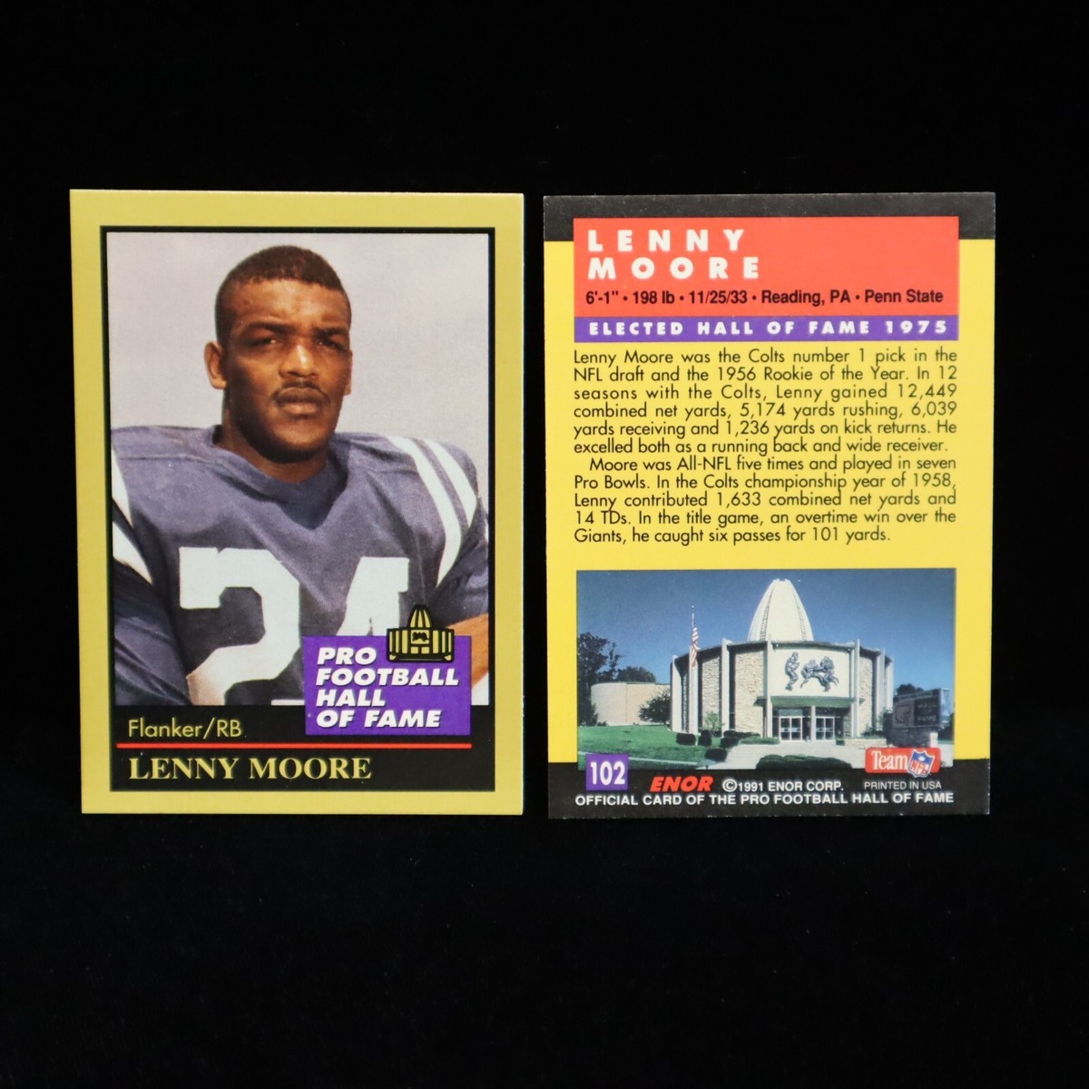 1991 Lenny Moore Baltimore Colts Enor Pro Football Hall of Fame