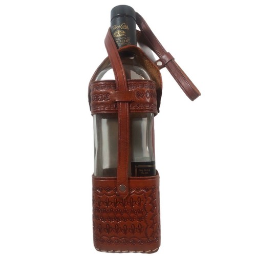 Nicaragua Hand Tooled Leather Bottle Holder/Case With Multi Stamped Designs - Picture 10 of 14