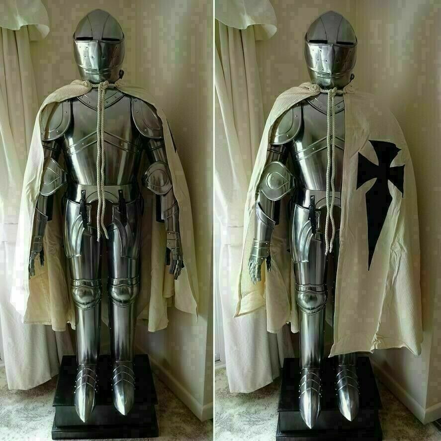 Traje de armadura romana medieval traje de caballeros templarios de tamaño co...
