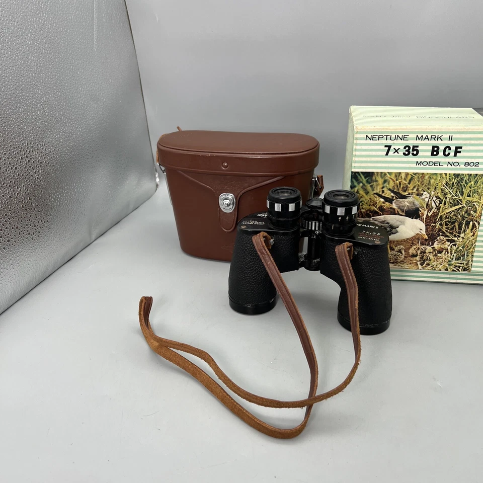 De colección SWIFT Neptune Mark 2 - 7x35 BCF Modelo No. 802 BINOCULARES + Caja/Funda de Cuero Foto 2 de 4