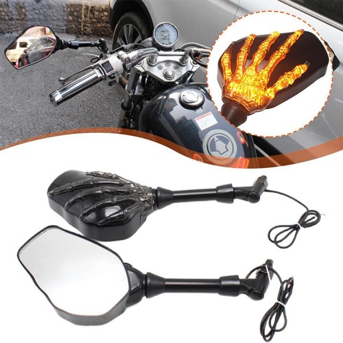 Universal Motorcycle SKELETON Skull HAND Claw Side Mirrors Claw Mirror Rea D3P7