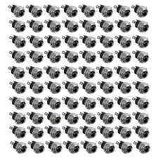 80pcs DC Power Socket With Nut Supply Jack Socket Panel Mount Connector 3-Pin