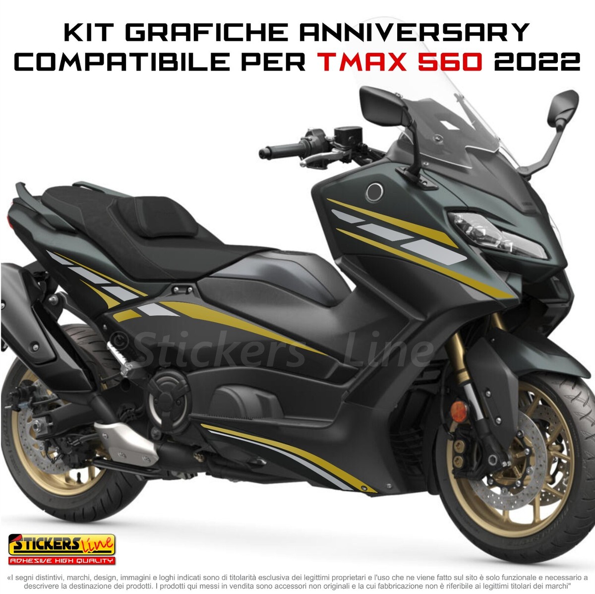 Stickers for Yamaha Tmax 560 2022 Set Anniversary Gold Grey